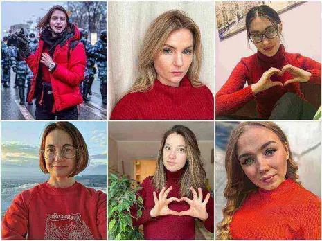 Russian Women Support Yulia Navalnaya By Wearing Red