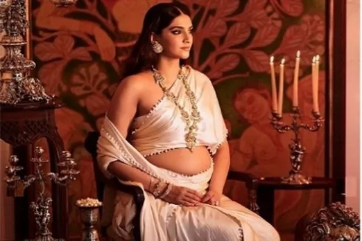Sonam Kapoor Shows Off Baby Bump In White Saree, Wears Mother's Jewellery