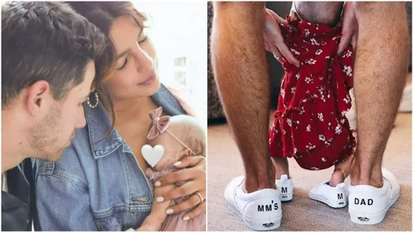 Priyanka Chopra And Nick Jonas Celebrate Father's Day With Their Baby Girl In Matching Shoes