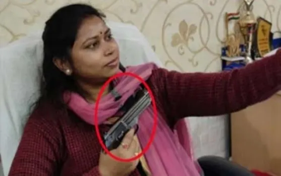 Malda: TMC Leader Mrinalini Mondal Maity Caught On Camera Flaunting Gun In Office