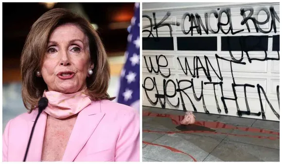 US Speaker Nancy Pelosi's San Francisco Home Vandalised With Graffiti & Pig's Head