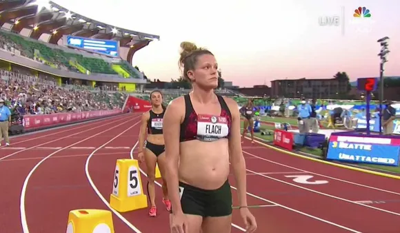 Heptathlete Lindsay Flach Competes In The US Olympic Trials While Being 18 Weeks Pregnant
