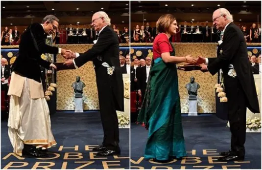 Esther Duflo, Abhijit Banerjee Receive Nobel Prize Dressed In Indian Attire