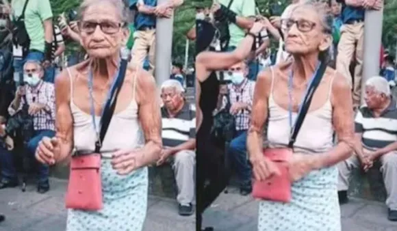 Viral Video: Elderly Woman Dances To Andaz Apna Apna Song Wearing Dress