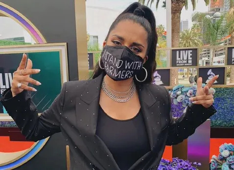 Lilly Singh's Grammys Mask With "I Stand With Farmers" Written On It Going Viral