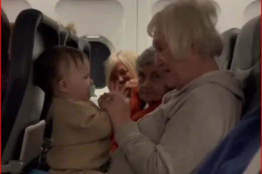 Video: Three Elderly Women Help New Mom To Calm Her Baby On Flight