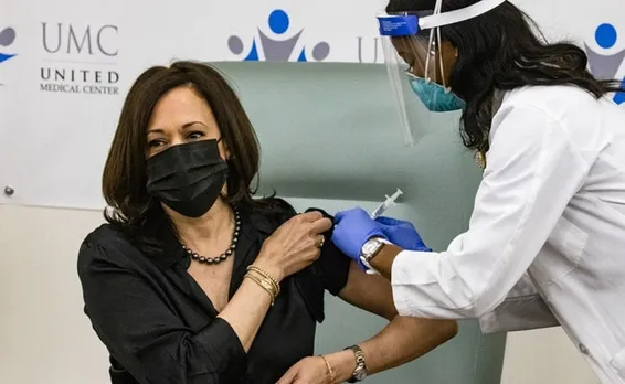 Kamala Harris Receives Second Dose Of COVID-19 Vaccine