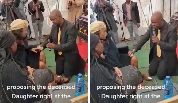 Viral Video: Man Proposes A Woman At Her Father's Funeral; Internet Divided