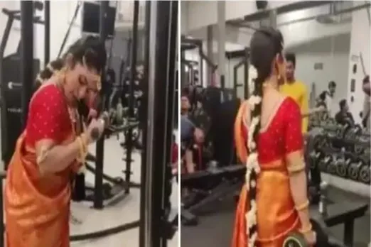 Bride Hits The Gym Decked Up In Wedding Attire, Video Goes Viral
