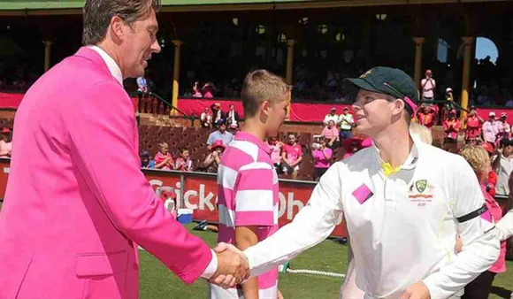 Team India And Australia Commemorate Jane McGrath Day On Third Day Of Pink Test