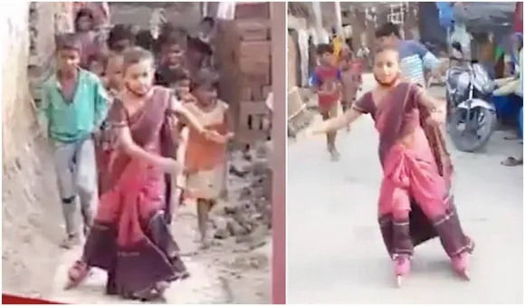 11-Year-Old Skates Her Way In A Saree To Aware Villagers Of Importance & Safety of COVID Vaccines