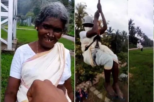 72-Year-Old Kerala Woman Goes Viral For Ziplining At A Park While Wearing Saree