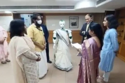Kerala: Saree-Clad Robot Receives Documents From Bank Employees