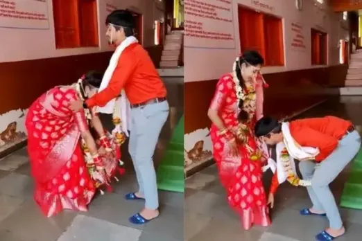 Viral Video: Groom Touches Bride's Feet After Wedding, Netizens Bless The Couple