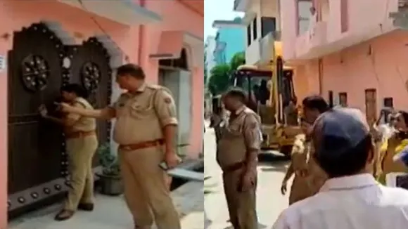 UP Police Use Bulldozer To Help A Woman Enter In-Law's House After She's Thrown Out