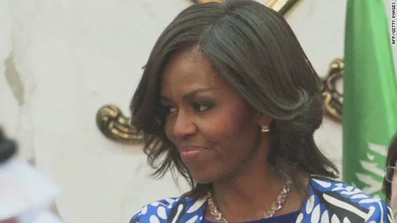 Michelle Obama Lets her Hair Loose in Saudi   
