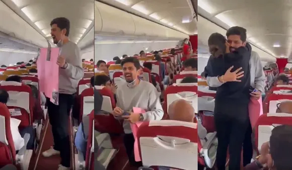 Viral Video: Man Surprises Girlfriend With Proposal On A Flight