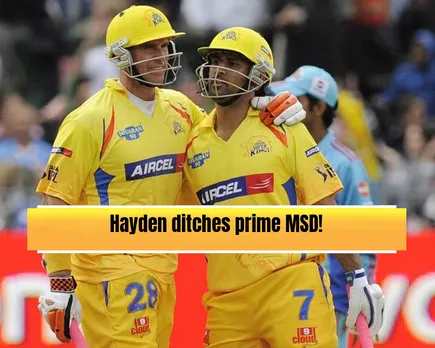 MS Dhoni & Matthew Hayden (Source: Twitter)