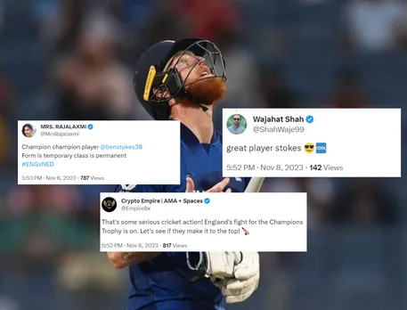 'Ab kya fayda iska' - Fans react as Ben Stokes' century powers England to 339 runs against Netherlands in ODI World Cup 2023