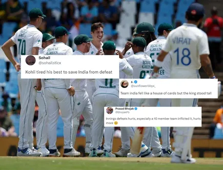'Ghar ke sher bahar dhair' - Fans react as South Africa demolish India by an innings and 32 runs at Centurion in Boxing Day Test