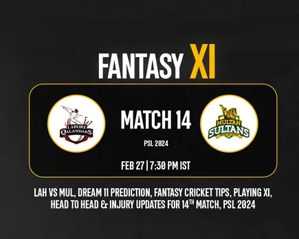 LAH vs MUL Dream11 Prediction, Fantasy Cricket Tips, Playing XI for PSL 2024, Match 14