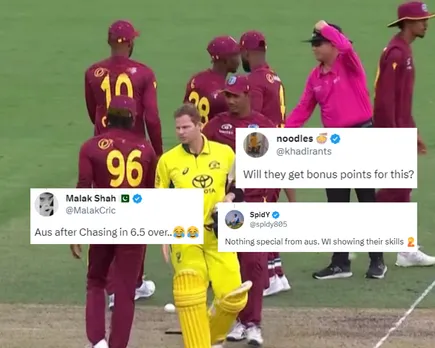 'Sounds like EA Cricket' - Fans react as Australia annihilate West Indies in 3rd ODI, overcome target in just 6.5 overs to whitewash series