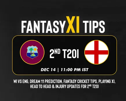 WI vs ENG Dream11 Prediction, Fantasy Cricket Tips, Playing XI, Pitch Report & Injury Updates For 2nd T20I