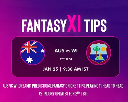 AUS vs WI Dream11 Prediction 2nd Test: Australia vs West Indies Playing XI, fantasy teams and squads