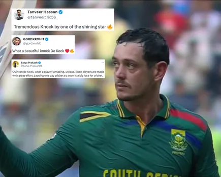 ' Bahut maara dhaga khol diya' - Fans react as Quinton de Kock plays brilliant innings of 174 against Bangladesh in ODI World Cup 2023