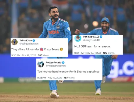'Hamara team bahut khatarnak he' - Fans react as India extends unbeaten streak in 2023 World Cup with 160-run win over Netherlands