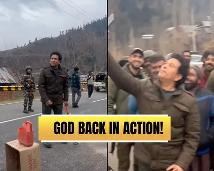 WATCH: Sachin Tendulkar spotted playing gully cricket with fans at Kashmir's Gulmarg