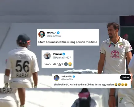 'Bro think he's Virat Kohli' - Fans hilariously react to heated exchange between Babar Azam and Mitchell Starc in Pakistan's second innings of Sydney Test