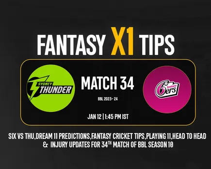 SIX vs THU Dream11 Prediction, Fantasy Cricket Tips, Playing XI for T20 BBL 2023, Match 34