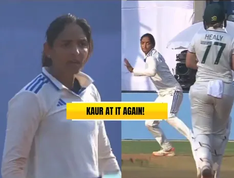 WATCH: Harmanpreet Kaur appeals for obstructing the field after throwing ball at Alyssa Healy, Captains get into heated exchange in Mumbai