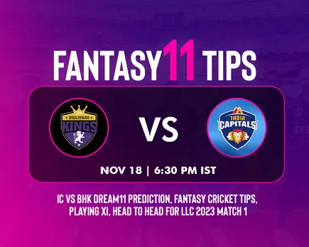 IC vs BHK Dream11 Prediction, LLC 2023, Match 1: India Capitals vs Bhilwara Kings playing XI, fantasy team today's, and squads