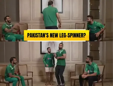 WATCH: Iftikhar Ahmed imitates Rashid Khan's bowling action; Pakistan players give hilarious reactions
