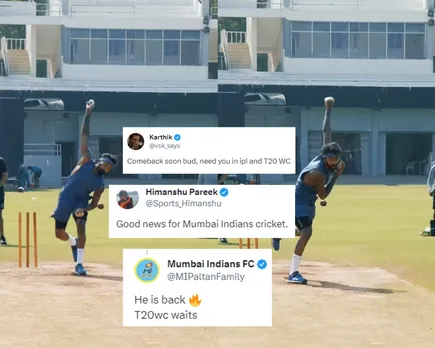 'IPL k baad fir injured jaega' - Fans react as Hardik Pandya resumes bowling in open nets