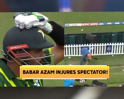 WATCH: Babar Azam smashes a magnificent half century against New Zealand, struck a fan with a blistering six