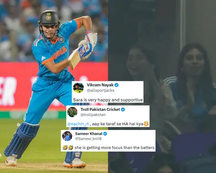 'Isi moment ka wait to sab log kar rahe the' - Fans react as Sara Tendulkar claps with joy after Shubman Gill hits boundary against Bangladesh in 2023 World Cup