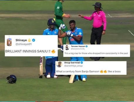 'Samson bhai ke aage koi bol sakta hai kya' - Fans react as Sanju Samson hits maiden international ton against South Africa in series decider
