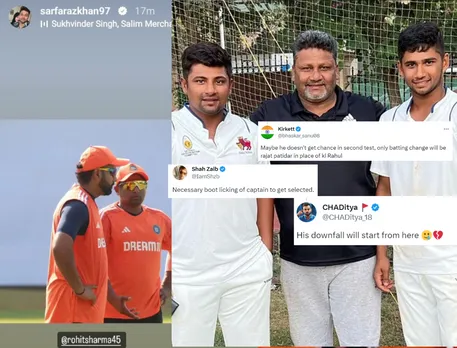 'Team mai jagah banaane ke liye' - Fans react as Sarfaraz Khan posts Instagram story with Rohit Sharma's image