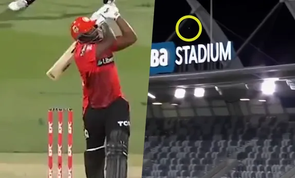 WATCH: Andre Russell smashes a spectacular six out of the ground in a BBL match against Brisbane Heat