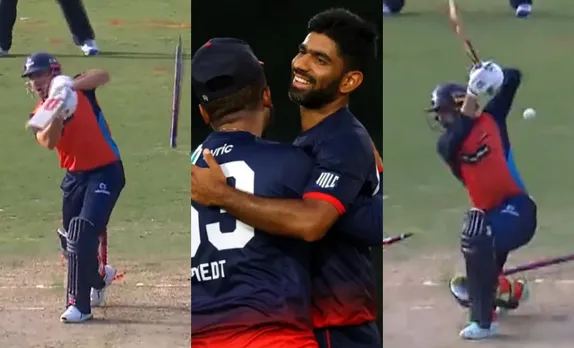 Watch: Saurabh Netravalkar leaves Marcus Stoinis and Shadab Khan stunned with two magical deliveries in same over in MLC 2023