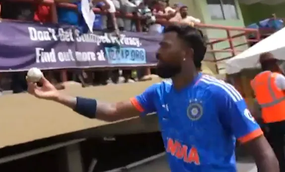 WATCH: Hardik Pandya gifts signed ball to fangirl for accidentally hitting her during practice ahead of 3rd T20I 