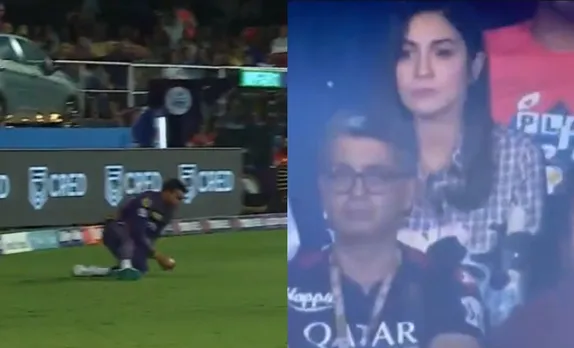 IPL 2023: Watch: Anushka Sharma appears dejected as Venkatesh Iyer completes stunning catch to dismiss Virat Kohli during RCB vs KKR match