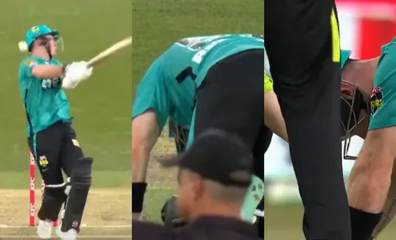 Watch: Nathan McAndrew rattles Jimmy Pierson's helmet with fiery bouncer in BBL 12