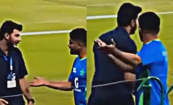 Babar Azam and a security guard