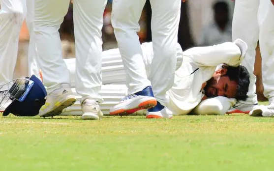 Venkatesh Iyer gets hit on the neck via a horrible throw during Duleep Trophy 2022