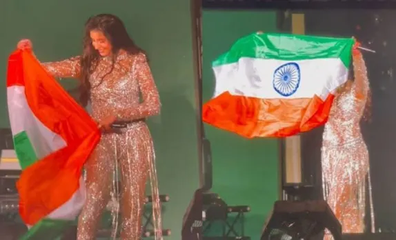 'This is such a shame' - Twitter slams Nora Fatehi for holding Indian flag upside down at the FIFA World Cup 2022 Fan Fest