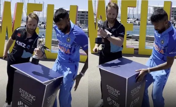 WATCH: 'I'll have that!' - Kane Williamson's brilliant athleticism prevents India-New Zealand series trophy from a fall